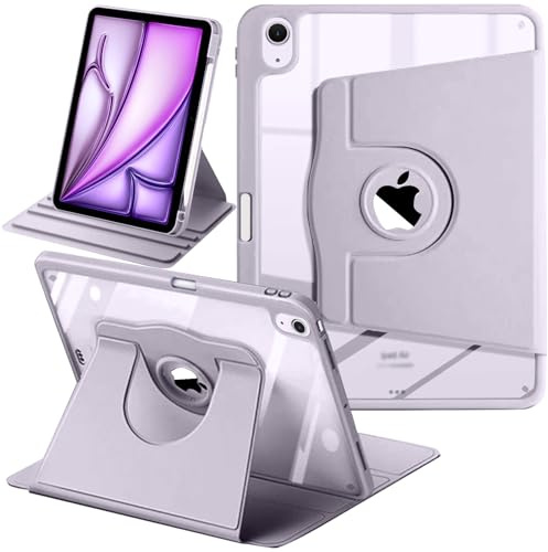 Coque Rotative pour iPad Air 11 M4/M3/M2 2026 2025 2024/Air 5/4 Violet
