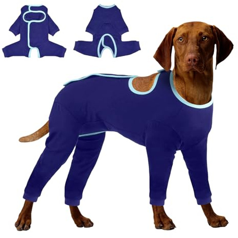 Op Body per cani a maniche lunghe con gamba, body per cani dopo la chirurgia, protezione contro le perdite dietro le zampe posteriori, copertura regolabile per il recupero delle ferite, body