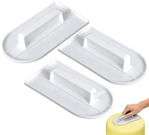 3 Pcs Fondant Cake Smoother Polisher Set, Flat Edge Smoothing Tool for Cake Icing, Sugar Paste, Marzipan, Plastic Sugarcraft Cake Baking Tools for Home Kitchens, Cake/Candy Shops (White,14.5 x 8 cm)