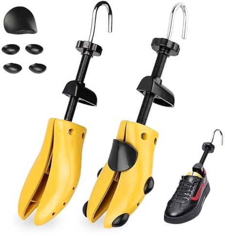 WEELOO 2 Pcs Shoe Stretcher for Men and Women, Wide Toe Adjustable Shoes Stretcher with Shoe Hook, Boot Stretcher Adjust Length Width & Height for Women and Men