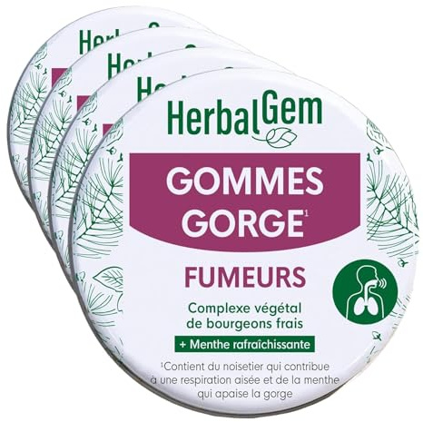 Herbalgem - Gommes Gorge Fumeurs Bio 45 g (Lot de 4)