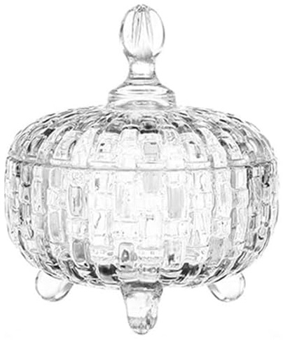 Fasizi Vintage Candy Jar with Lid, Sugar Bowl Glass Jar Candy Buffet Storage Jars for Wedding, Kitchen Decoration, Food, Buffet,Transparent