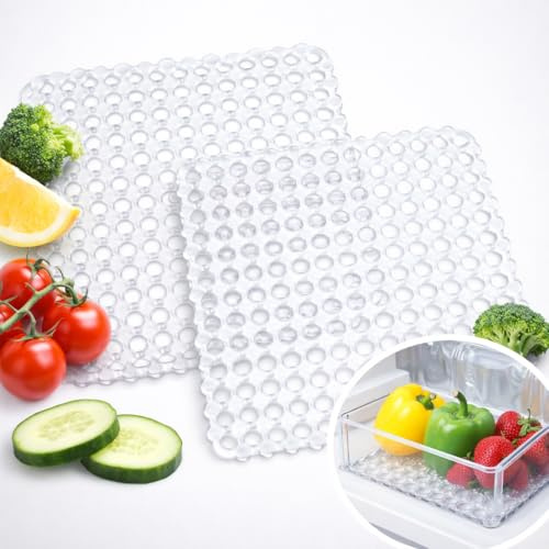 KIJUK 2 Stück Spülbeckeneinlage, 27 x 27 cm Zuschneidbare Spülbeckenmatte aus PVC, Rutschfeste Spülmatte für Spülbecken, Spülbecken Einlage zum Schutz von Geschirr & Gläsern
