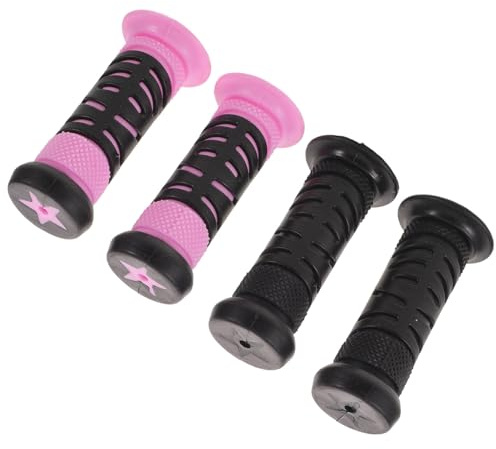 Toyvian 2 Par Barncykelhandtag i Halkfri Gummiblandning med Skyddande Ändkåpor Passar Barncyklar och Scooter för Säker och Bekväm Greppupplevelse Rosa och Svart