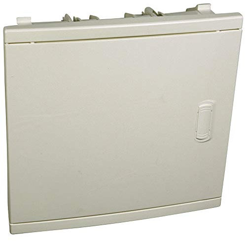 Coffret encastré 1 rangée 12+2 modules - avec porte isolante galbée blanche