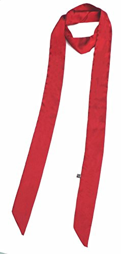 Caprilite Women Skinny Scarf Satin Long Slim Ribbon Thin Fashion Ladies Scarves (Red)