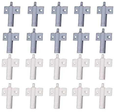 20 Stück Küche Tür Dämpfer Puffer Schubladen Dämpfer Hochfestes recycelbares ABS-Material Soft Close Schubladendämpfer Geräuschreduzierung für Büro/Schränke/Schubladen und Türen (Weiß + Grau)