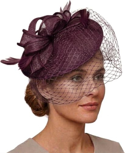 Caprilite tefat Sinamay pannband fascinator bröllop askot hatt hatinator fågelbur slöja