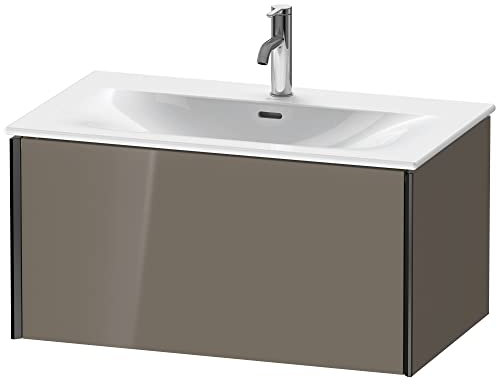 Duravit XViu 4034 Waschtischunterbau wandhängend, 1 Auszug, für Waschtisch Viu 234483, 810x480 mm, Farbe (Front/Korpus): schwarz matt/Flannel Grey hgl. - XV40340B289