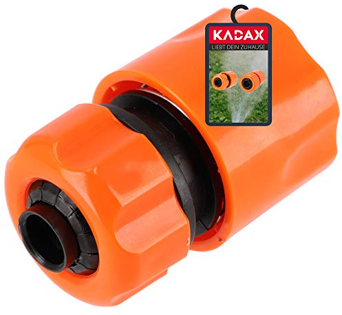 KADAX Schlauchkupplung aus Kunststoff ABS, Verbindungsteil für Gartenschlauch, Schnellkupplung, Gartenkupplung, Schlauchverbinder, Endverbinder (1/2 Zoll)