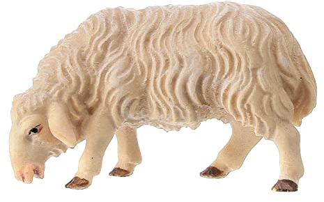 Schaf beim Futtern 10cm Mod. Original Pastore Grödnertal Holz