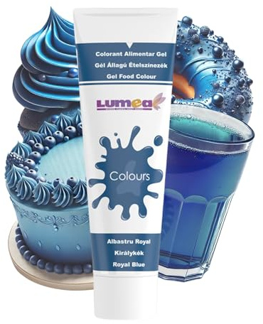 Dekozauber24 Lebensmittelfarbe Gel, Royal-Blau, 30g, vegan, Tube für Fondant, Marzipan, Buttercreme und Getränke - Backzubehör für Tortendekoration