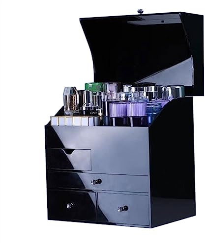 Makeup Organizer 4-Layer Desktop Cosmetic Storage Box Make Up Organizer, Separation Dressing Table Makeup Organiser with Drawers, Beauty Makeup Case for Skincare, Lipsticks, Powder,Brushes,Perfume Cos
