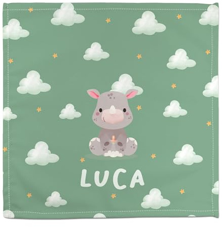 Tovaglioli di stoffa per bambino scuola. Tovagliolo personalizzato con nome. 50% cotone. Regali personalizzati.