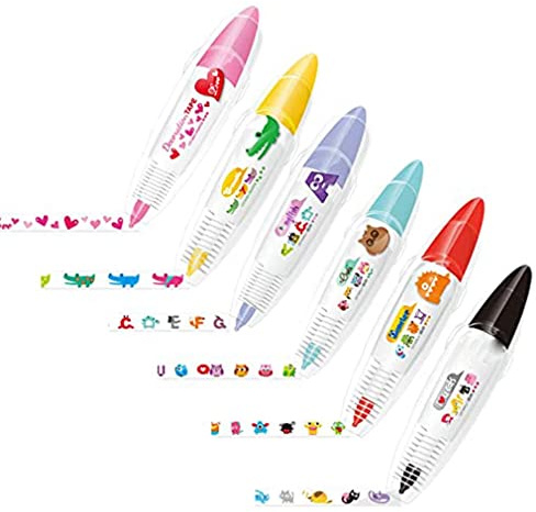 6 Stück DIY Niedliche Tiere Drucktyp Dekorativer Stift, Korrekturband mit Muster, Cartoon Tape Pen, Hübsches Korrekturband mit Dekorativer, DIY niedliche Tiere Drucktyp dekorativer Stift für Kinder