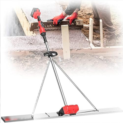 URJWAN Herramienta De Acabado De Concreto, Vibrador De Cemento A BateríA, Kit Vibratorio De Solera De Concreto, MáQuina Alisadora De Superficies De Paredes De Cemento De Alta Eficiencia,1battery-1.5M