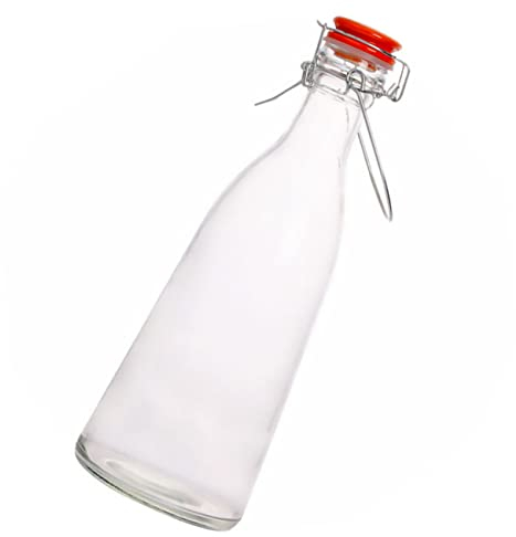 PRETYZOOM Snap Storage Bottle Glass Swing Bottle Flip-top Airtight Seal for and Food Storage Jars