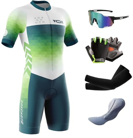 Combinaison de Cyclisme pour Homme -Triathlon Tri Costume - Combinaison de Triathlon à Manches Courtes pour entraînement à vélo, Course à Pied,Natation (Typ-10,L)