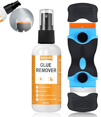 Ganbaro Sticky Stuff Remover, Adhesive Remover, Sticky Label Remover, Label Remover Spray, Remover Labels and Glue Removal Solvent & Grease Removal - 50ml