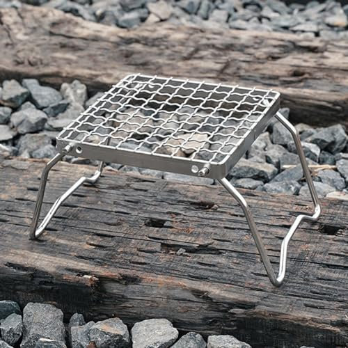 Griglia pieghevole da campeggio, portatile, pieghevole, in acciaio , mini barbecue per escursionismo, pesca, picnic