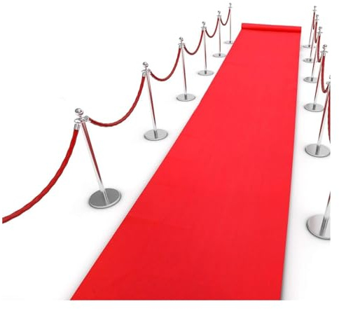 WOHNZA Roter Teppich Läufer Langer Eventteppich Rot Messeteppich rutschfeste Teppich Rot Läufer für Hochzeiten Partys Weihnachten Event Dekoration (Color : Red, Size : 1x10m/3.28x32.80ft)