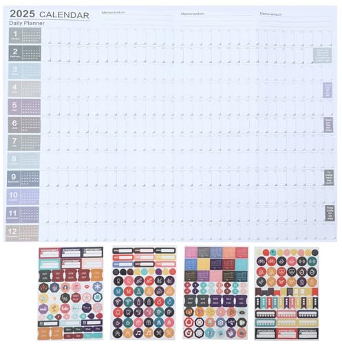 HOODANCOS Karten 2025 Jahreswandkalender Planer Planer Kalender Monatsplaner Für Home Office