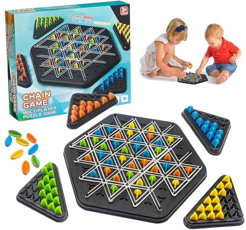 Triggle Game Rubber Bands, Chains Triangle Game, Desktop Board Game, Triangle Board Game, Chain Triggle Board Game, Outdoor Camping Picnic Games for 2-4 People