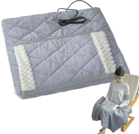 Palaufr Couverture chauffante USB, couverture chauffante pour voiture, Couverture électrique portative, Couverture électrique chaude, jeté doux avec poche chauffante pour chaise, canapé, lit