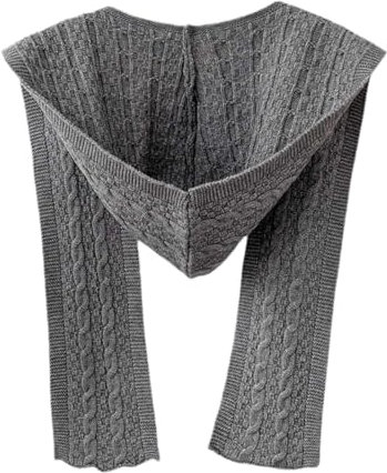 Qianly Schal mit Kapuze, Halswärmer, Kapuzenschal für Damen, Wandern, Herren, Winter, Grau