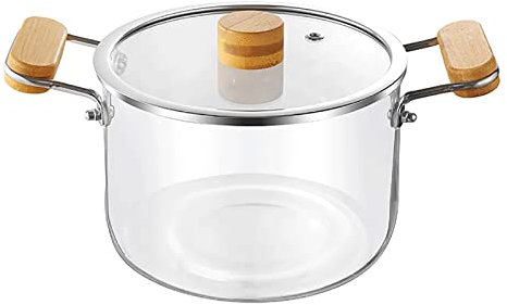 Kochtopf, Glastopf, Auflaufform, Backofen, hitzebeständiger Kochtopf aus klarem Glas, beheizbarer Suppentopf aus klarem Glas, Kochgeschirr-Set aus klarem Glas für Pasta, Nudeln, Suppe, Milch, Lebensm