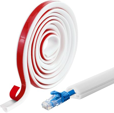 Mini Canalina Portacavi,3.5 Metri Passacavo In Pvc Morbido Canaline Fili Elettrici, Canalina Portacavi Autoadesivo Per Cavi Sul Pavimento Della Parete