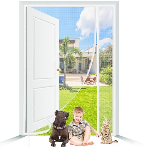 Zanzariera Porta Finestra A Rullo 160x245cm Bianco Tenda Anti zanzare Totalmente Magnetica Chiusura Automatica per Porta Finestra Balcone Punch Gratuito