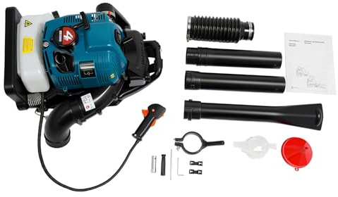 Benzin Laubbläser Rückentragbar 75cc 4 Takt 2600W ‌Profiblaser Blättergebläser mit 14.1m ³ Luftstrom und 1,9L Tank