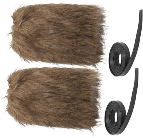 WATIIFUFU Wikinger Beinstulpen Aus Kunstfell Pelzstiefelüberzieher Mit Elastischen Bändern Unisex Fell Stulpen Für Wikinger-Cosplay Halloween Mittelalterliche Kostüme Und Party Zubehör