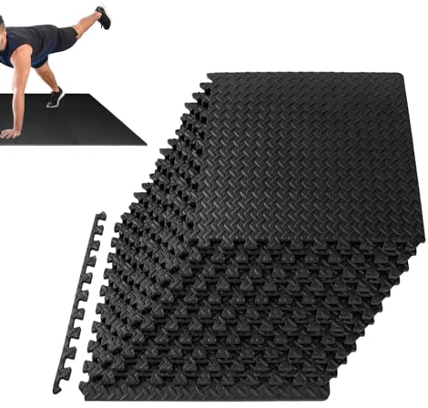 Trainingsmatte Puzzle, Trainingsmatte mit Puzzle, Bodenfliesen für Fitnessstudio, für Kinder, Babys, Tanzen, Kindergarten Schlafzimmer, Wohnzimmer, Spiele, Studio, Balkon