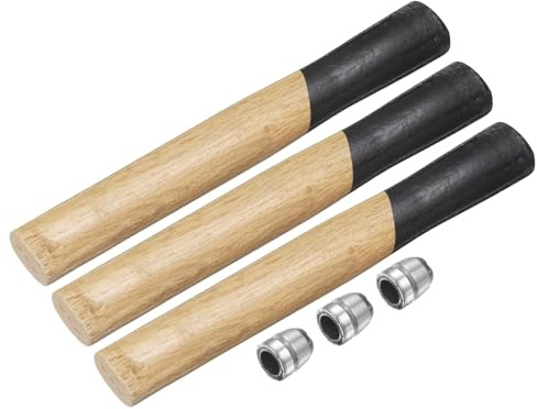 sourcing map 3pcs Wood Sledge Hammer Handle 10.2 Hammer Wooden Replacement Handles with Round Wedges for 2lb Round Octagonal Head Decking Framing Carpentry Construction DIY Sledge Axe Tools