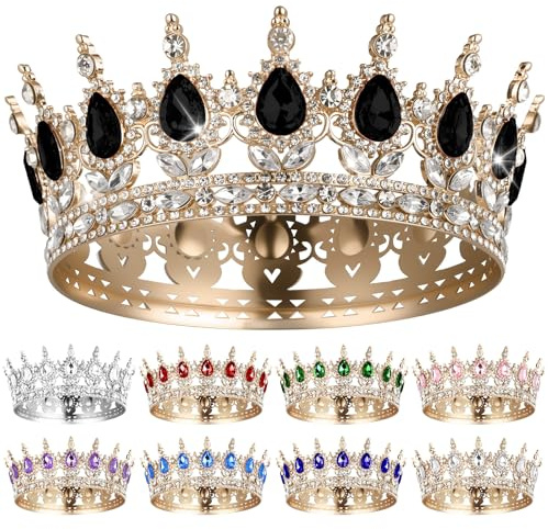 AOOSA Krone Damen, Tiara Sparkly Strass, Vintage Diadem Gold, Krone für Torte, Glitzernde Diadem Haarschmuck für Mädchen, Prinzessinnen,Geburtstag Party, Braut Geburtstag Hochzeit Festzug
