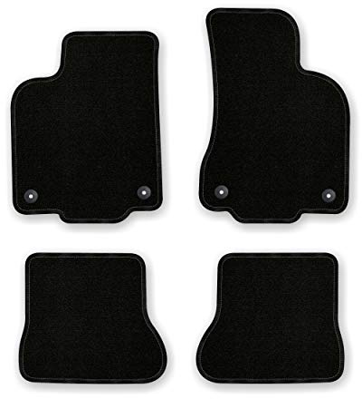 Bär-AfC Auto Fußmatten Basic passend für VW Polo 6N2 1999-2001, Autoteppiche Nadelvlies Schwarz, Rand Kettelung Schwarz, Set 4-teilig, VW04296