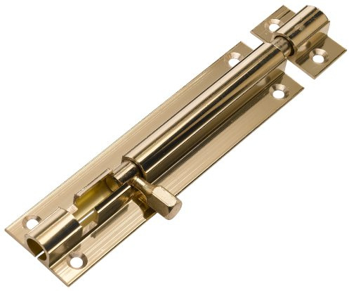 Merriway BH00762 63 mm Gerader Türriegel, Messing / Weiß, 2 Stück