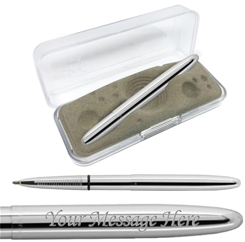 Fisher Kugelschreiber mit Gravur, Chrom, personalisierbar, inklusive Gravur, perfekt zum Geburtstag oder für jeden Fan des Weltraums, personalisierbar
