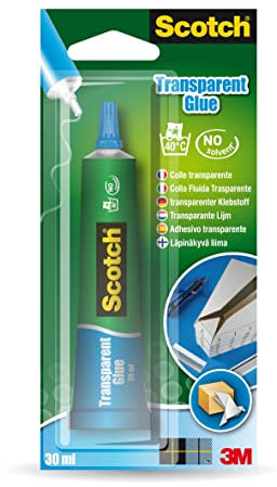 Scotch Tube de Colle Transparente à Usage Domestique, sans Solvant, 1 Tube, 30 ml – Colle Multi-Usage pour la Maison, l'Ecole ou le Bureau
