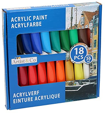 Set de Pintura Acrílica Artist&CO 18 Piezas 36 ml