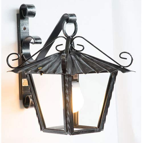 Farol de hierro forjado modelo rústico cuadrado 21 cm de pared Alta calidad, '