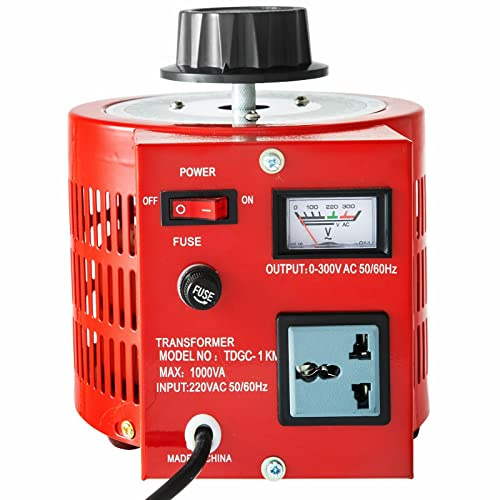 Transformador variable Variac Regulador de voltaje CA Convertidor transformador 500VA-3000VA Bobina cobre incorporada for fuente alimentación,Alta Estabilidad(1KVA Meter)