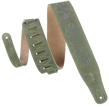 Levy's Leathers MS26CK-GRN Gitarrengurt Suede Leather Celtic Knot Emboss 2 1/2 - Green