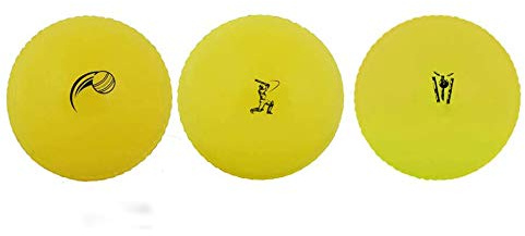 Kosma Förpackning med 3 vindboll cricketboll | Inomhus och utomhus mjuk träning cricketboll för coaching övning (gul)