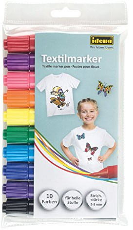 Idena 60035 - Textilmarker für helle Stoffe 5er Pack