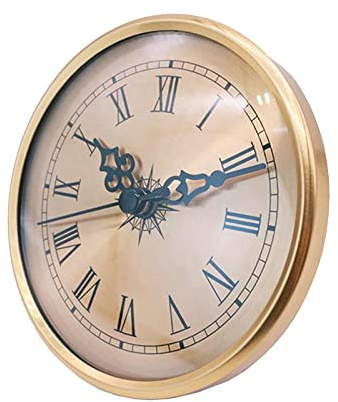 Harilla Φ 108mm Quarzuhr Wanduhr Einsatz mit golden Rahmen und römischen Ziffern, Vintage-Stil