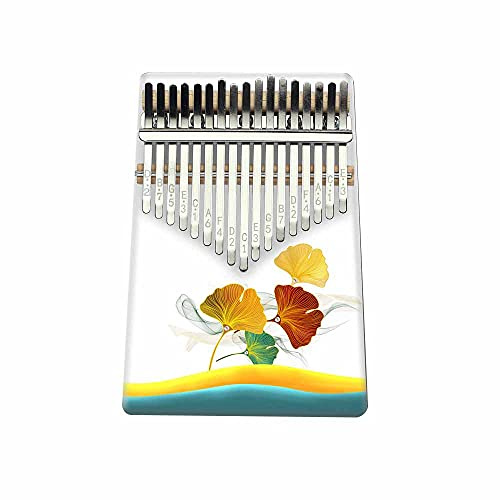 Hearda Kalimba 17 Schlüssel Daumen Klavier, Kalimba Instrument für Anfänger Kinder mit Stimmhammer, Studienführer, Daumenklavier Fingerklavier Kalimba Musik Geschenk (Ginkgo biloba)