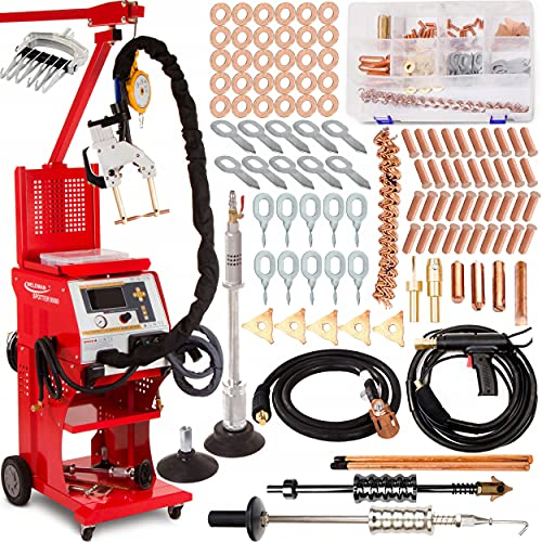 SPOTTER Saldatura a punti Acciaio Saldatrice Professionale per riparazione di carrozzeria in Officina Strumento per la riparazione dell'estrattore di ammaccature a vuoto WELDMAN 9900 400V 11000A